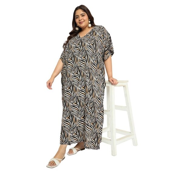 Gypsie Blu Plus Size Women Kaftan Dress Polyester Maxi Dresses Kimono Sleeve - Picture 9 of 10